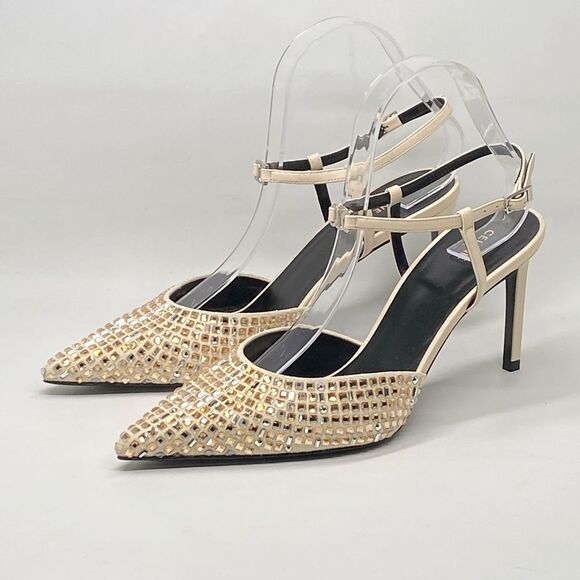 Celine Kitten Suede Strap Embellished Pumps size 39 - Picture 4 of 15